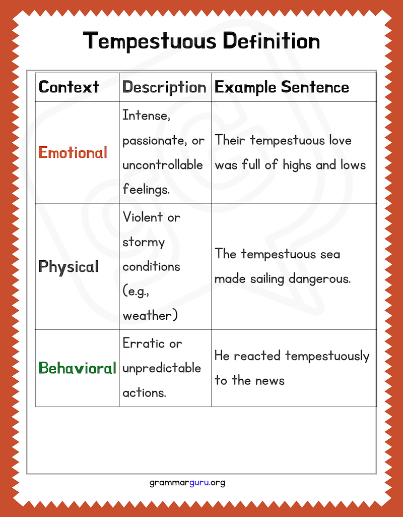 Tempestuous Definition