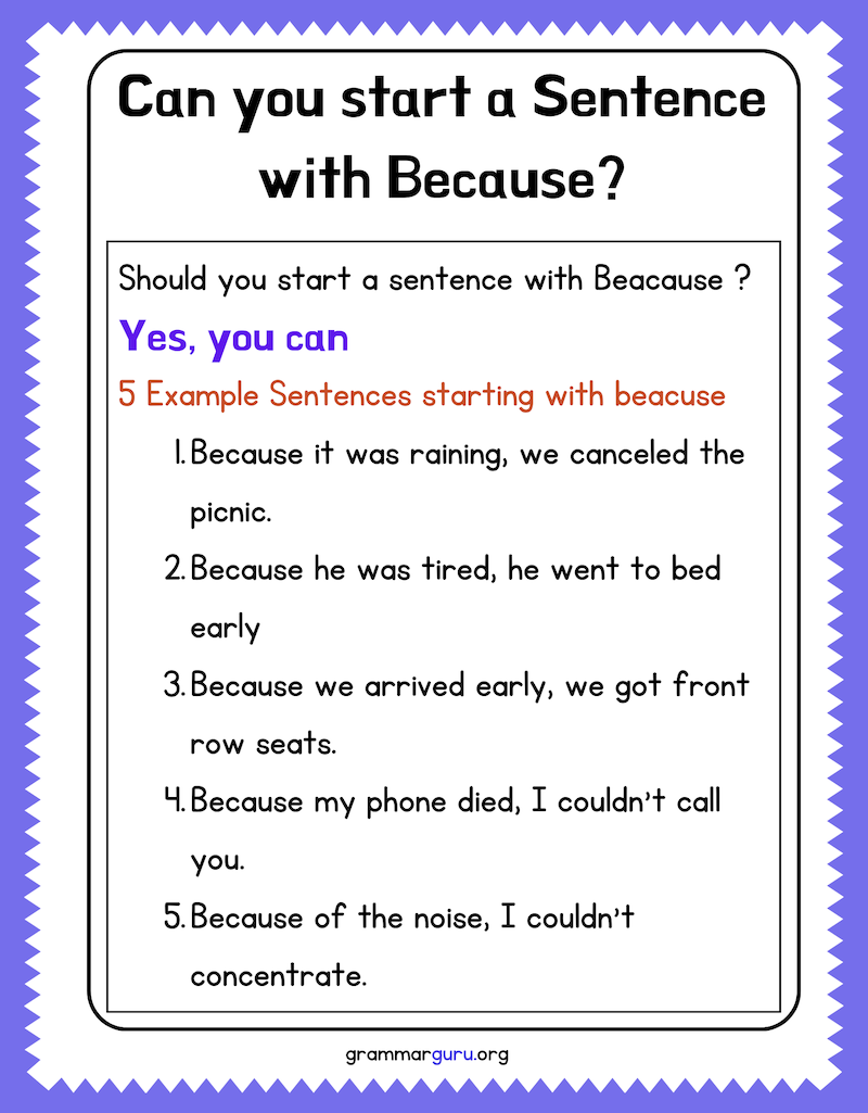 Can You Start a Sentence with Because?